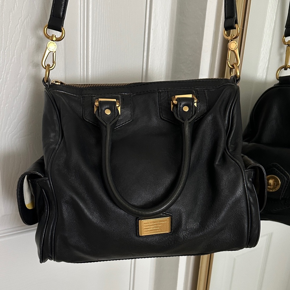Marc By Marc Jacobs Black Leather Shoulder/Doctors Bag/Diaper Bag